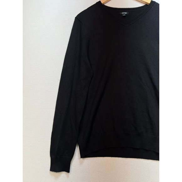 Apt. 9 Mens Merino Wool Preppy Office Pullover Sweater Size Medium Black - Picture 7 of 11